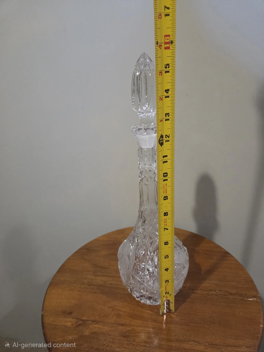Cut Glass Decanter with Stopper - Clear